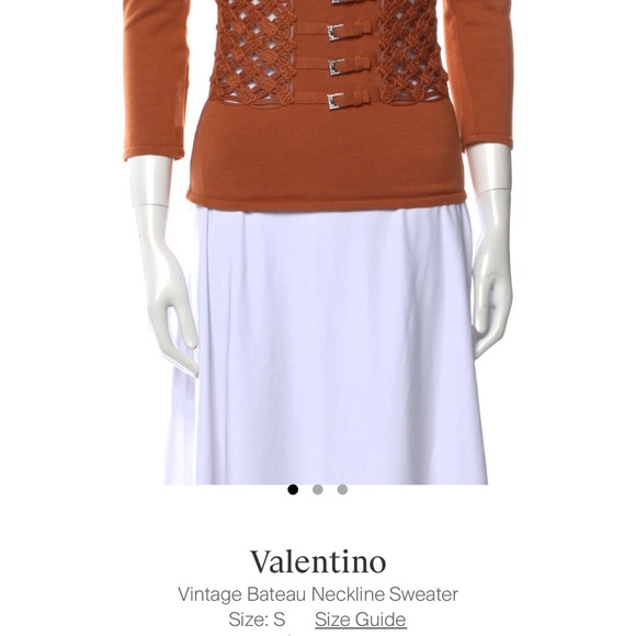 Vintage Valentino Bateau Neckline Sweater - Sz Small - Picture 4 of 5